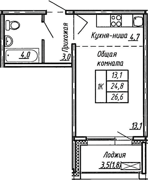 Планировка Студия