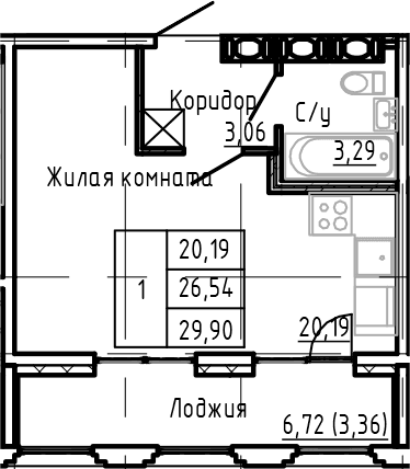 Планировка Студия