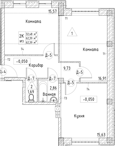 Планировка 2-комн.