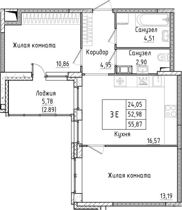 Планировка 3-комн.