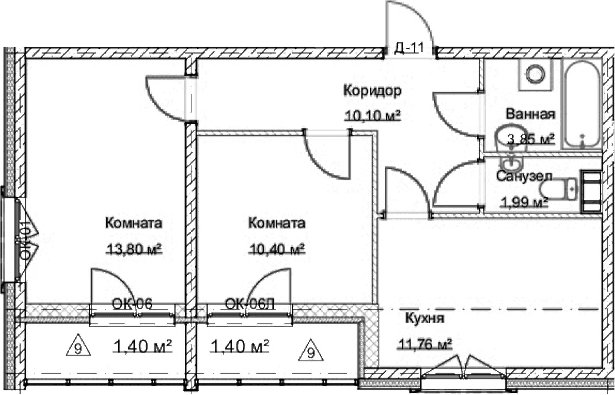 Планировка 2-комн.