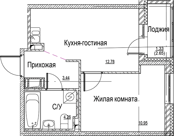 Планировка 2-комн.