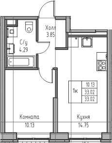 Планировка 2-комн.