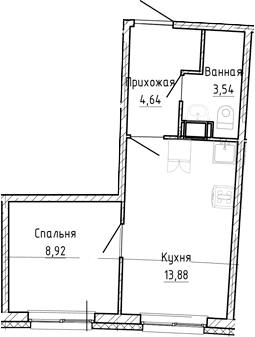 Планировка 1-комн.