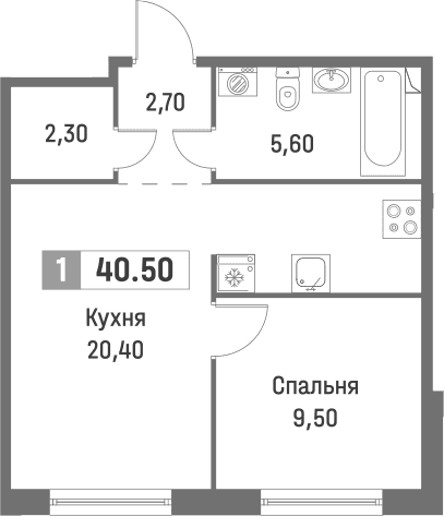 Планировка 2-комн.