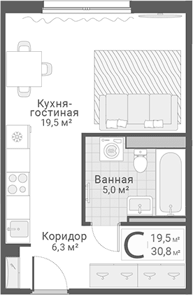 Планировка Студия