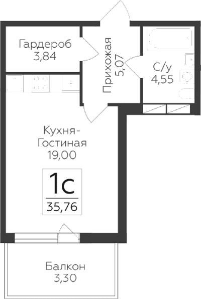 Планировка Студия