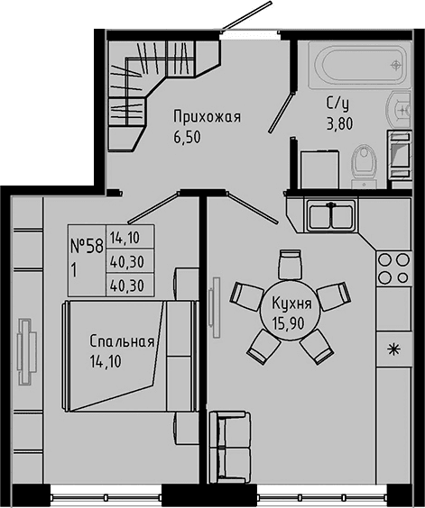 Планировка 2-комн.