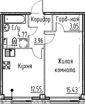 Планировка 1-комн.