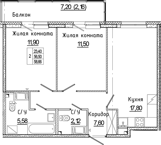 Планировка 3-комн.