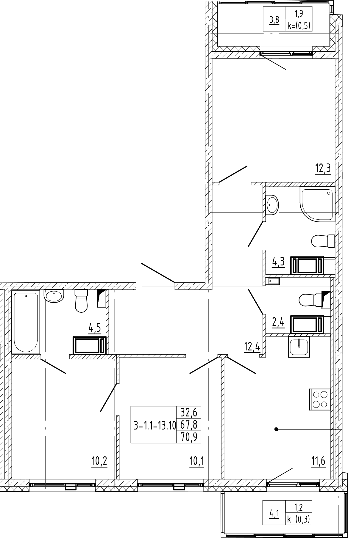 Планировка 3-комн.