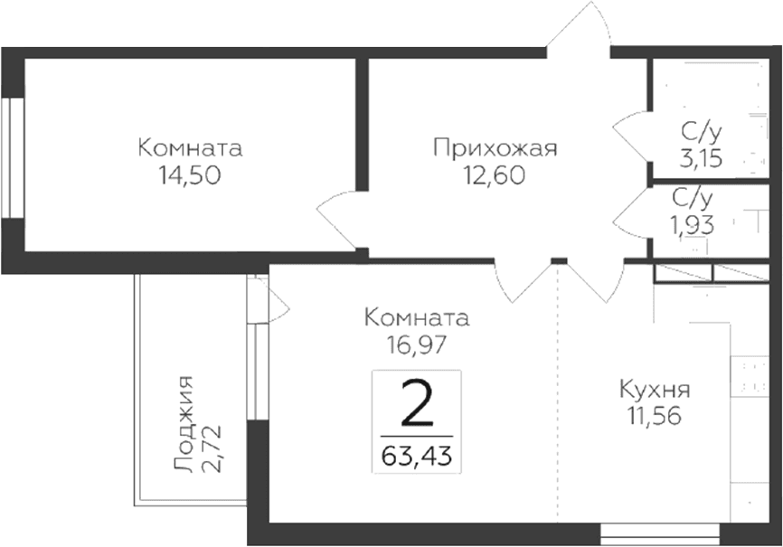 Планировка 2-комн.
