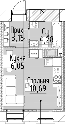 Планировка Студия