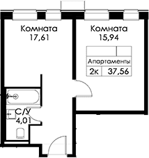 Планировка 1-комн.