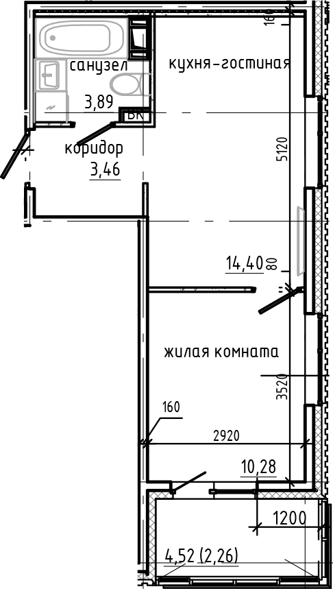 Планировка 2-комн.