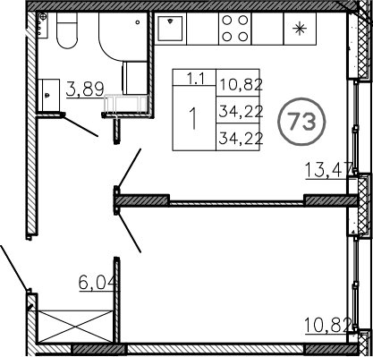 Планировка 2-комн.