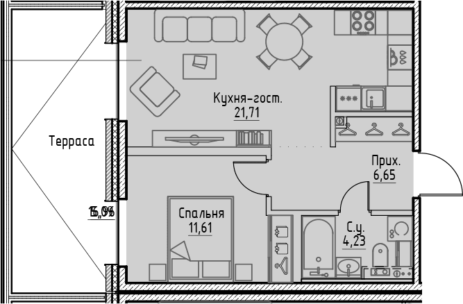 Планировка 2-комн.