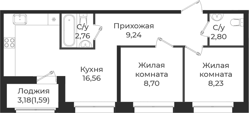 Планировка 3-комн.