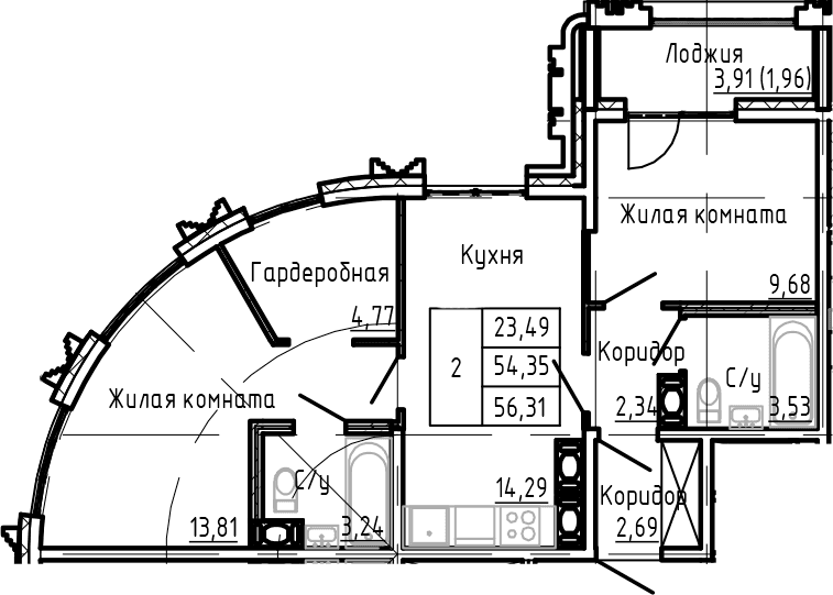 Планировка 3-комн.