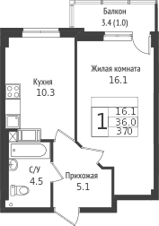Планировка 1-комн.
