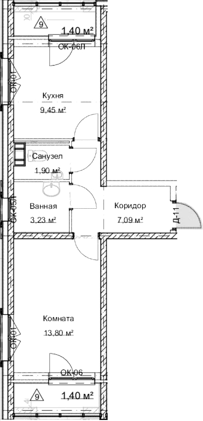 Планировка 1-комн.