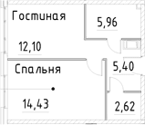 Планировка 1-комн.