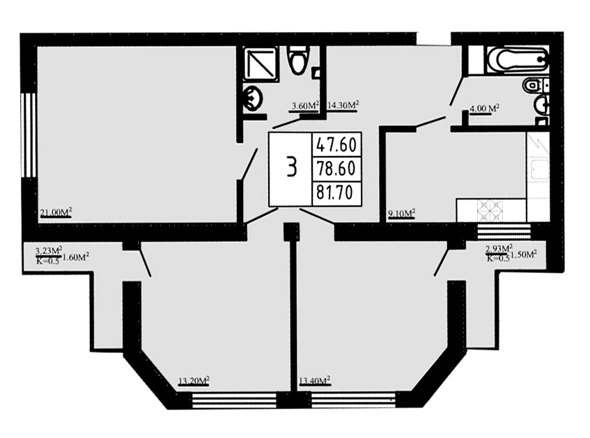 Планировка 3-комн.