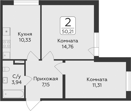 Планировка 2-комн.