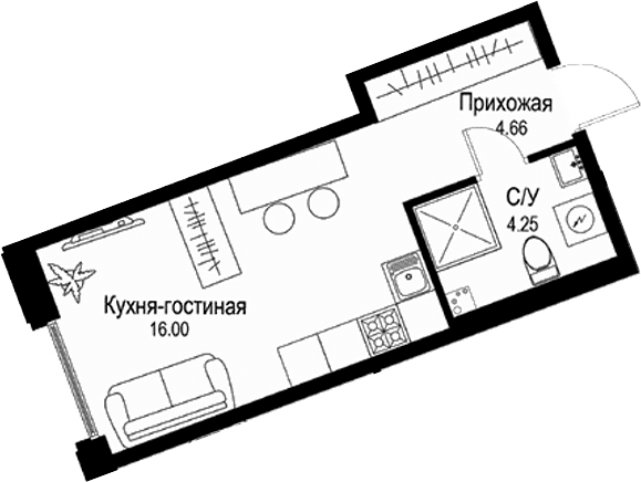 Планировка Студия