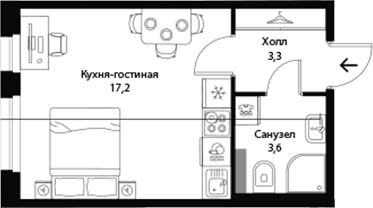 Планировка Студия