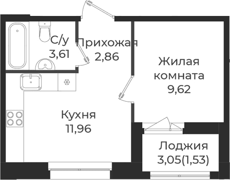 Планировка 1-комн.