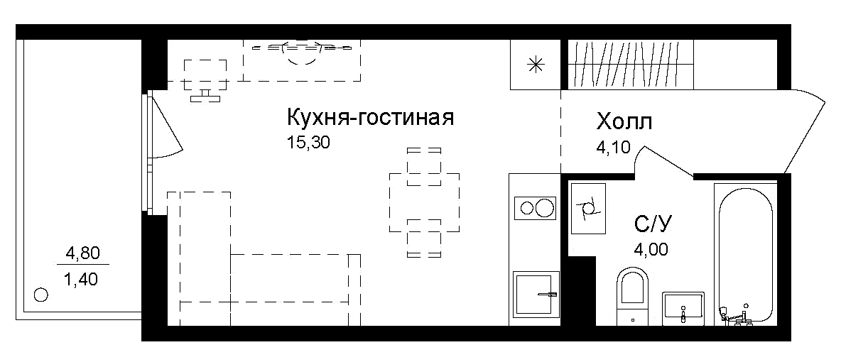 Планировка Студия