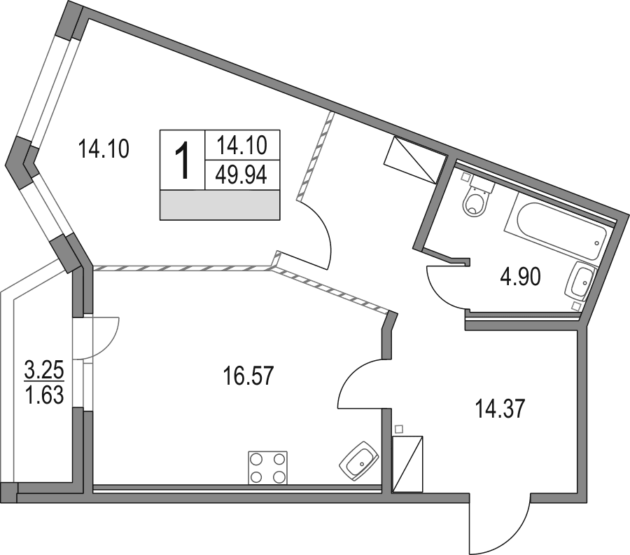 Планировка 2-комн.