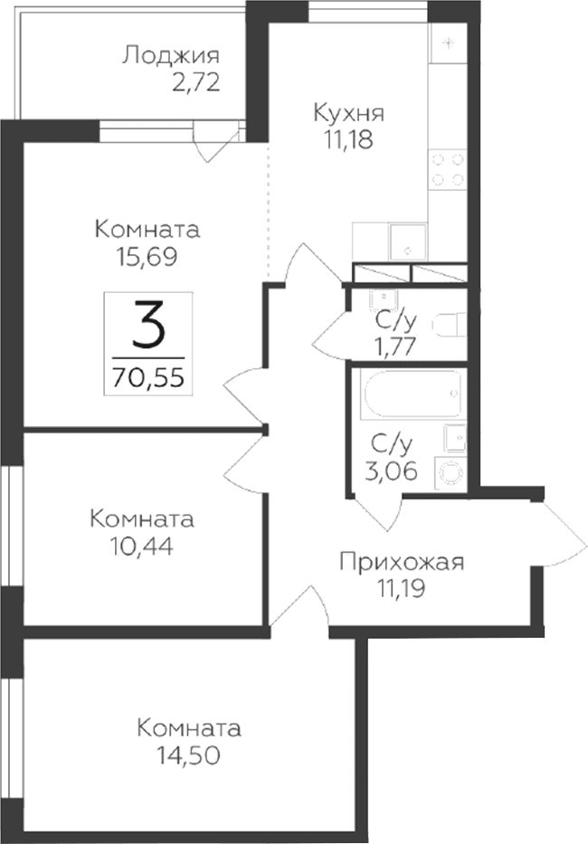 Планировка 3-комн.