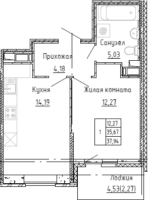 Планировка 2-комн.