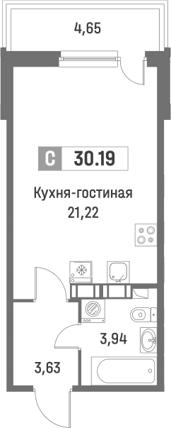 Планировка Студия