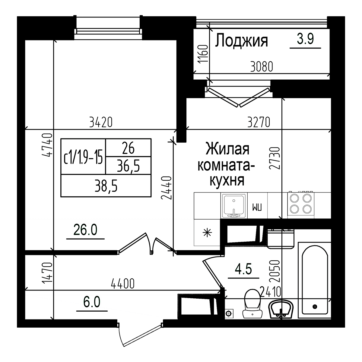Планировка Студия