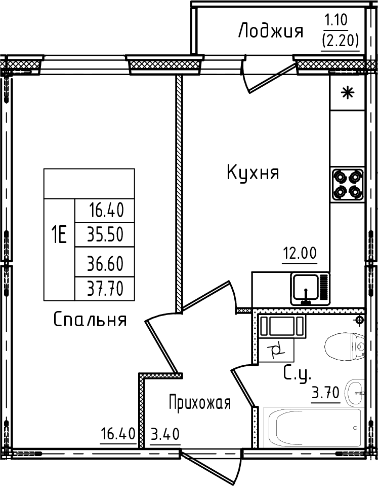 Планировка 2-комн.