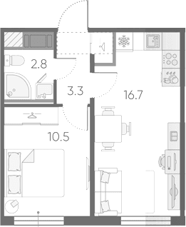 Планировка 2-комн.