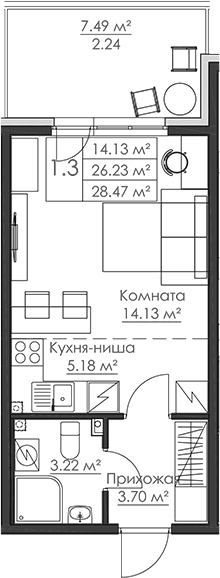 Планировка Студия