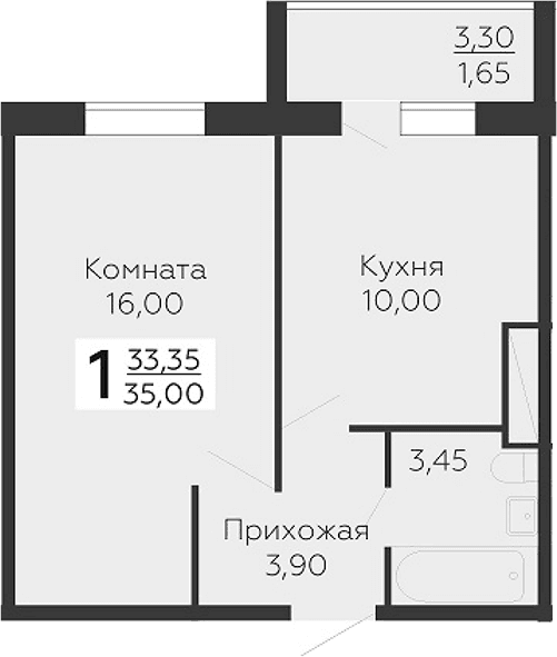 Планировка 1-комн.