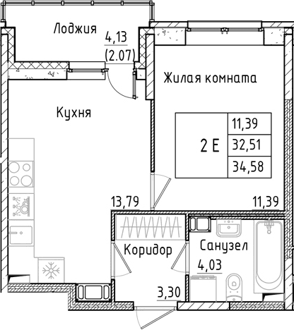 Планировка 1-комн.