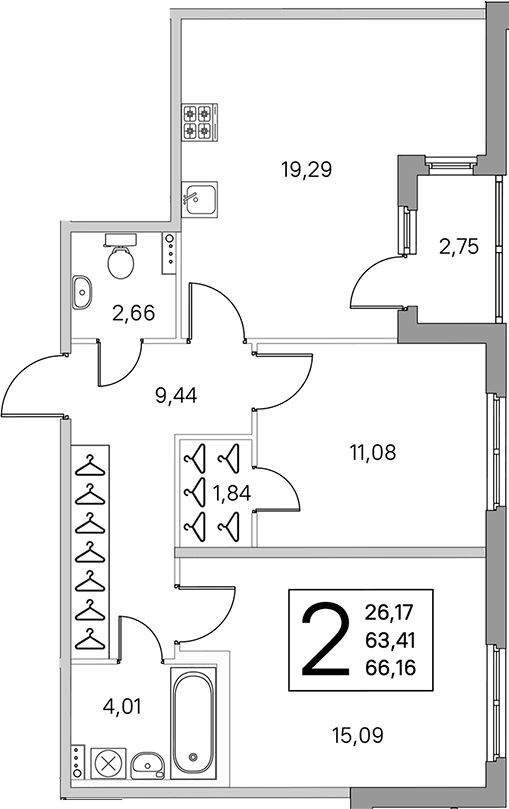 Планировка 3-комн.