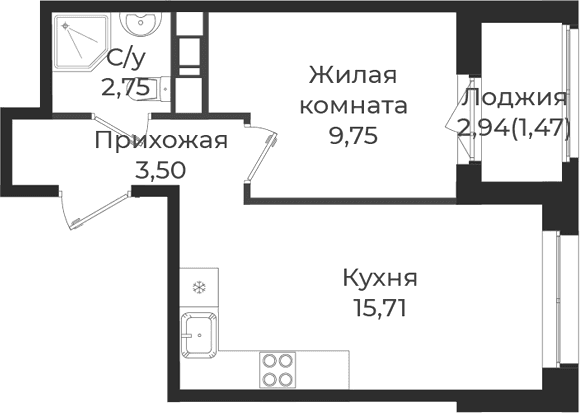Планировка 2-комн.