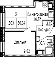 Планировка 2-комн.