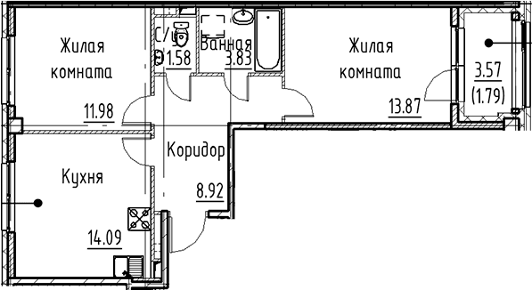 Планировка 3-комн.
