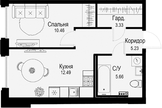 Планировка 2-комн.