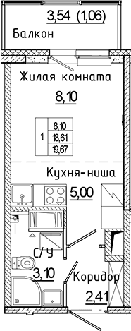 Планировка Студия