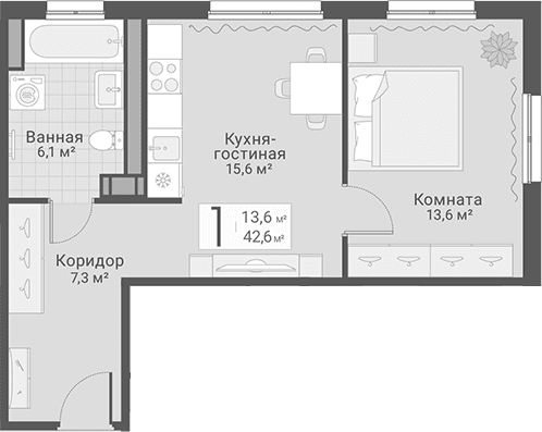 Планировка 2-комн.