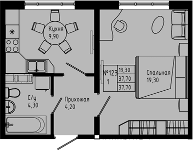 Планировка 1-комн.